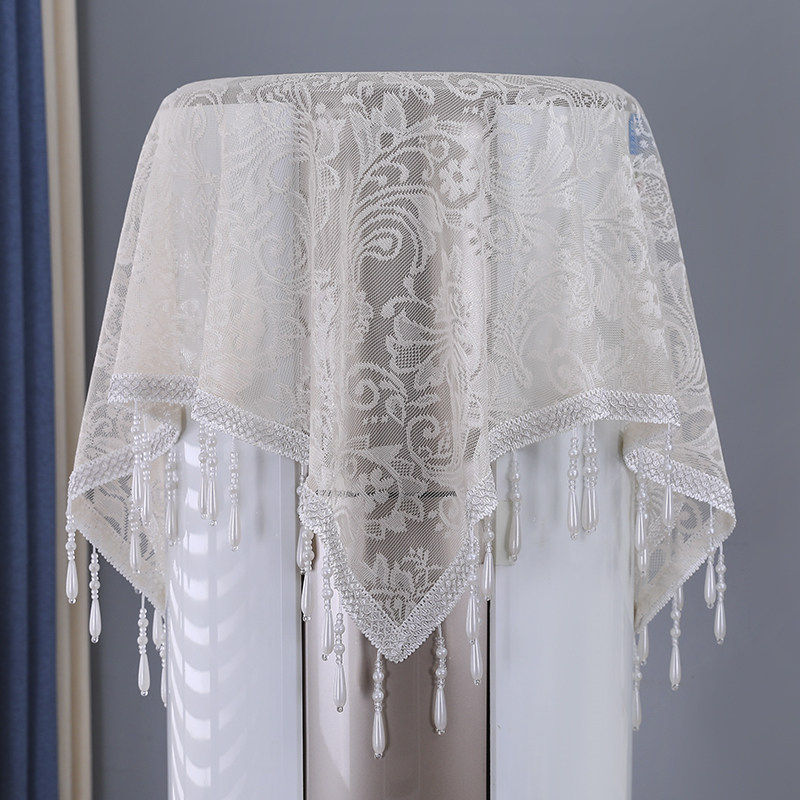 新款空调防尘罩圆柱圆形顶部盖巾装饰美化蕾丝盖巾立式空调通用