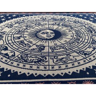 桌布 家用简约风格 星月图腾 90x90cm塔罗推牌布 十二星座棉麻桌布