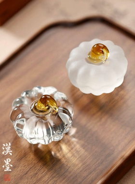 南瓜琉璃水晶玻璃镇尺毛笔书法小镇纸圆学生书法镇尺压纸文房四宝