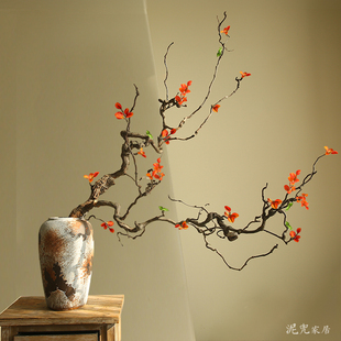 干枯龙枣树枝侘寂风室内客厅装 禅意天然弯曲树枝摆件 饰摆件新中式