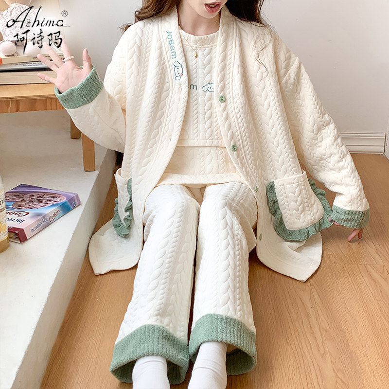 空气棉月子服三件套秋冬季十月份11纯棉全棉吸汗孕妇睡衣产妇哺乳