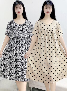 棉绸睡裙夏季女2025新款不带胸垫防凸点睡衣薄款大码可外穿家居服