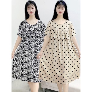 棉绸睡裙夏季女2025新款不带胸垫防凸点睡衣薄款大码可外穿家居服