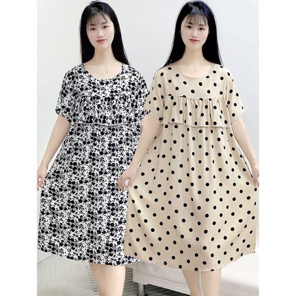 棉绸睡裙夏季女2025新款不带胸垫防凸点睡衣薄款大码可外穿家居服