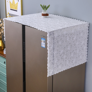 2025新款 冰箱顶盖布防尘罩四开门蕾丝盖巾洗衣机顶部散热型防尘布