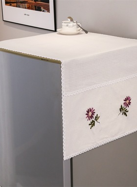 冰箱防尘盖布双开门单开门白色盖巾新中式高端简约网红新款防尘罩