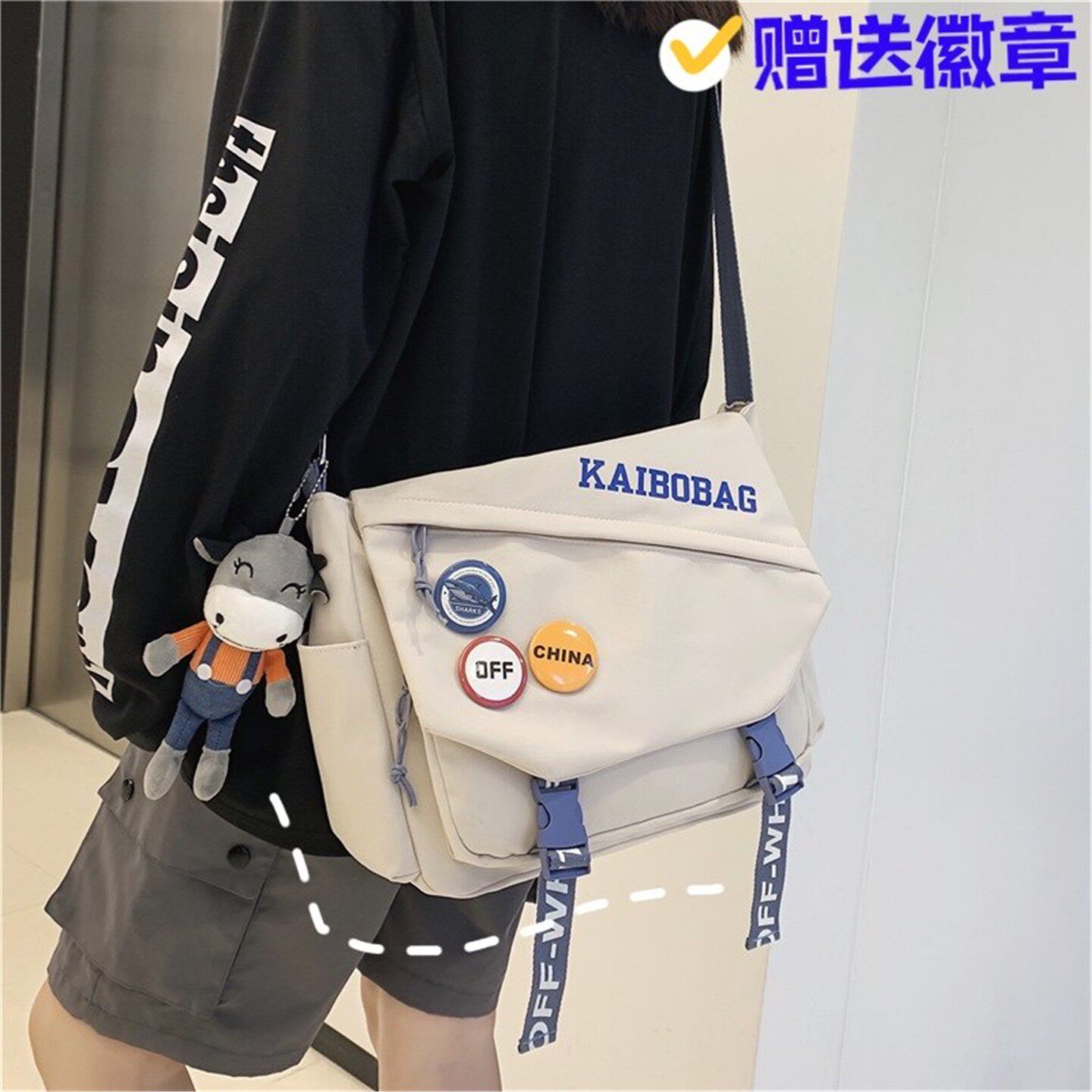 日系斜挎包女学生帆布单肩