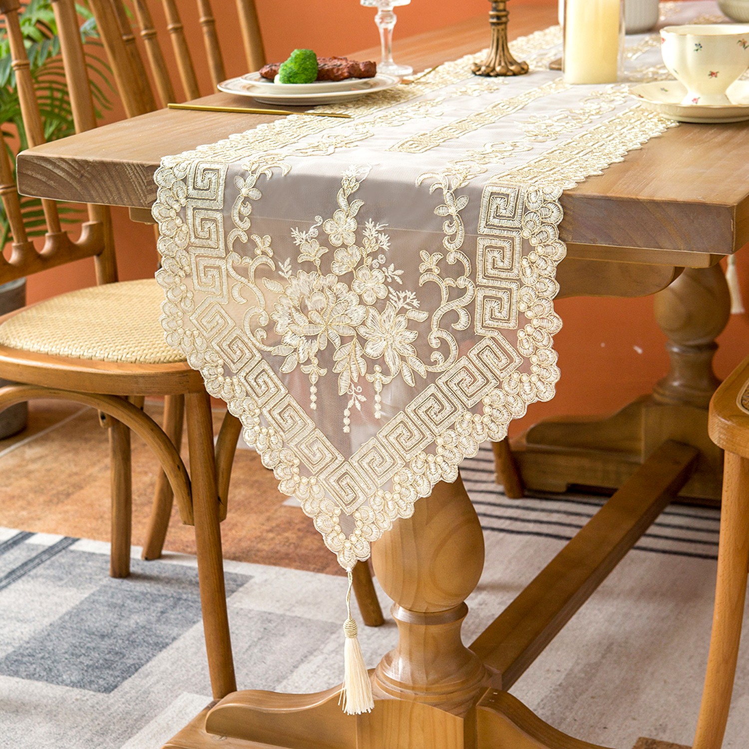 新中式轻奢桌旗电视柜五斗