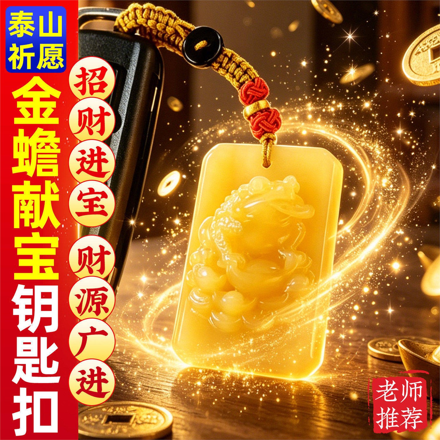 【师傅】金蟾献宝挂件钥匙