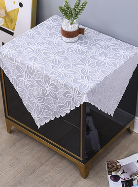 简约镂空床头柜盖布加厚布艺微波炉防尘罩餐桌布洗衣机盖巾冰箱罩