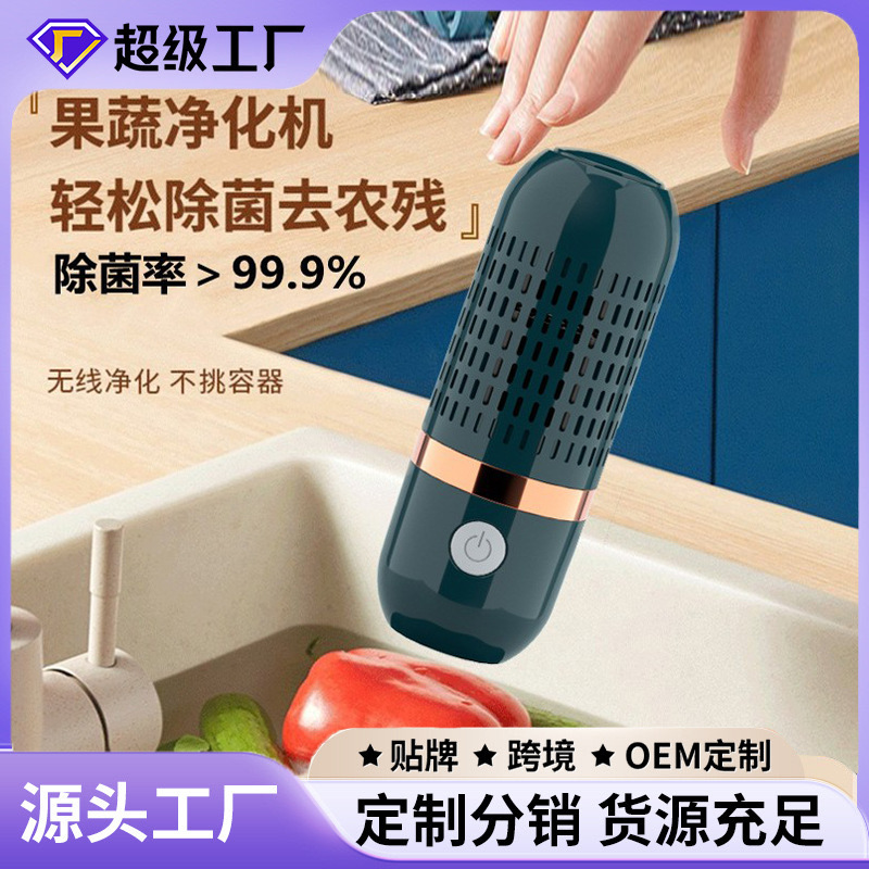 果蔬清洗净化器家用便携食材消毒杀菌清洗机无线胶囊去农残洗菜