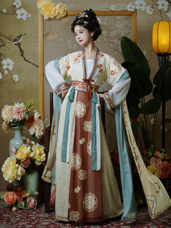 成人汉服女唐制褙子复原齐腰八破裙日常显瘦夏季古装