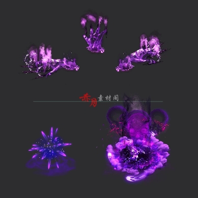 传奇技能素材 鬼手 骷髅自定义技能特效 动态PNG序列帧J176