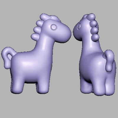 小马萌宠生肖马三维立体图圆雕图STL文件卡通马雕刻机3D模型720