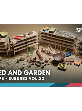 UE5.1农场种植用品工具Suburbs VOL.22 - Shed & Garden Nanite