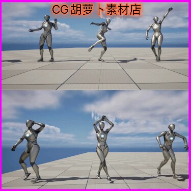虚幻UE5 Modern Dance Animations现代舞蹈跳舞动画素材包5.3-5.5
