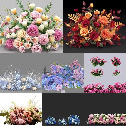 8款Blender花艺花卉鲜花花朵花环纸花3D模型c4d 3dmax maya FBX