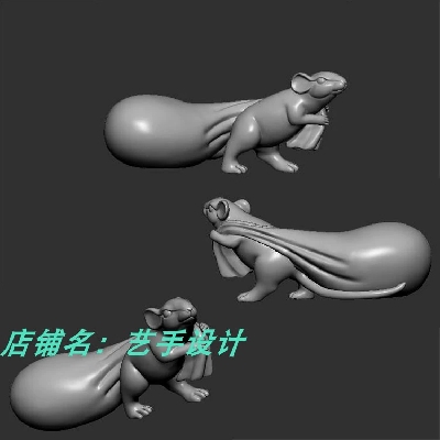 拉袋鼠stl圆雕文件三维立体图STL文件精修图3D打印模型