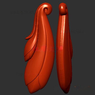 兰花双面吊坠三维立体图圆雕图stl文件雕刻机3d模型3571