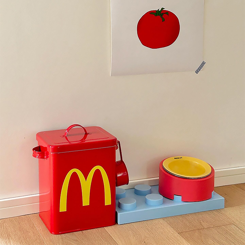 麦当劳猫粮桶20斤储存桶狗粮桶不锈钢密封防潮宠物零食收纳箱用品