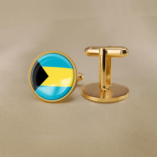 巴哈马国旗旗帜爱国袖扣世界各国国旗商务袖扣