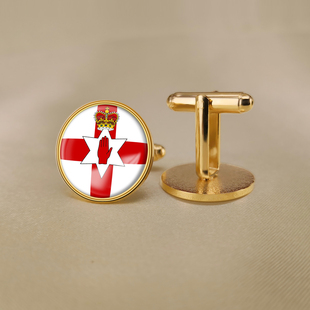 北爱尔兰旗帜爱国袖扣世界各国国旗商务袖扣