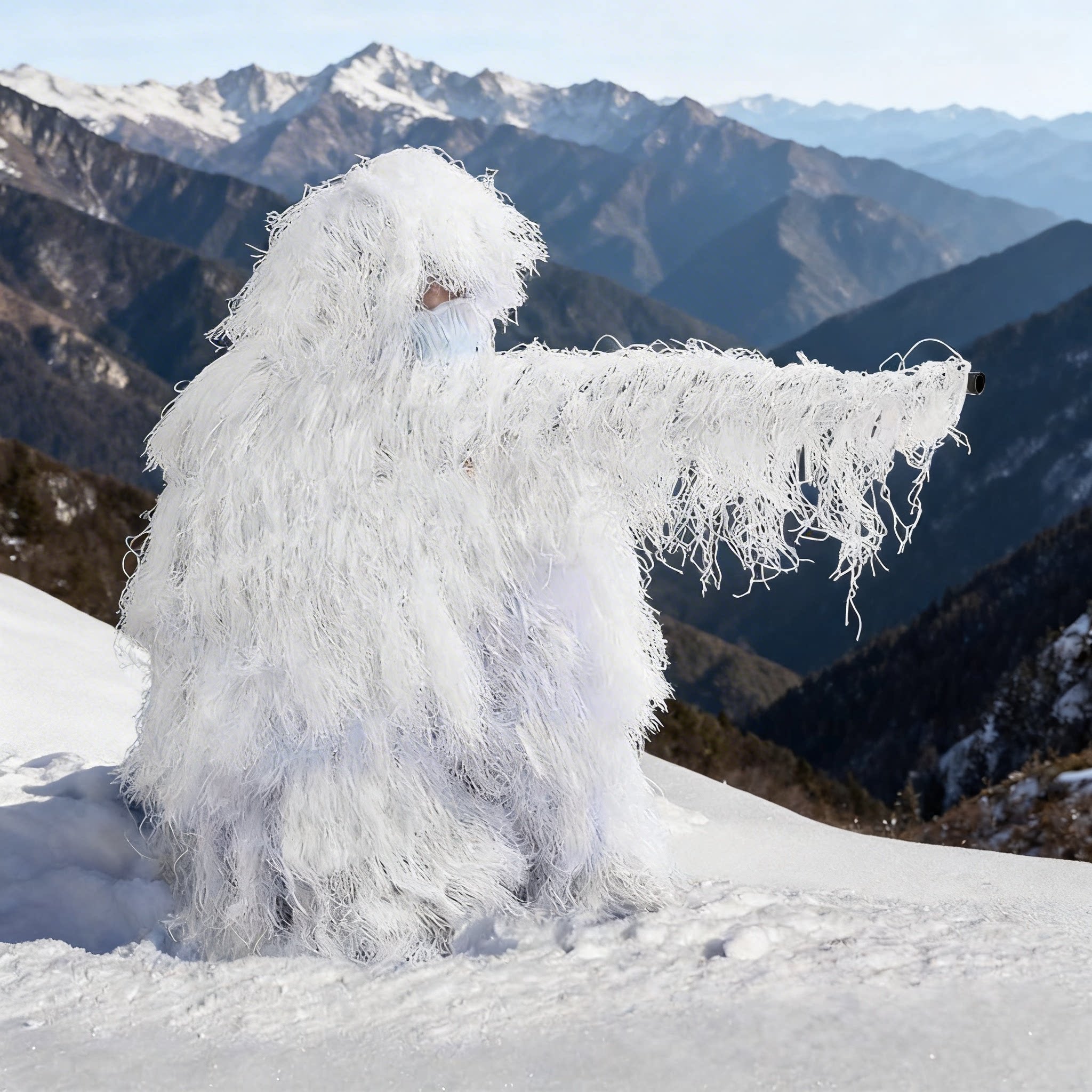 战甲豹冬季白色雪地隐身吉利服图片