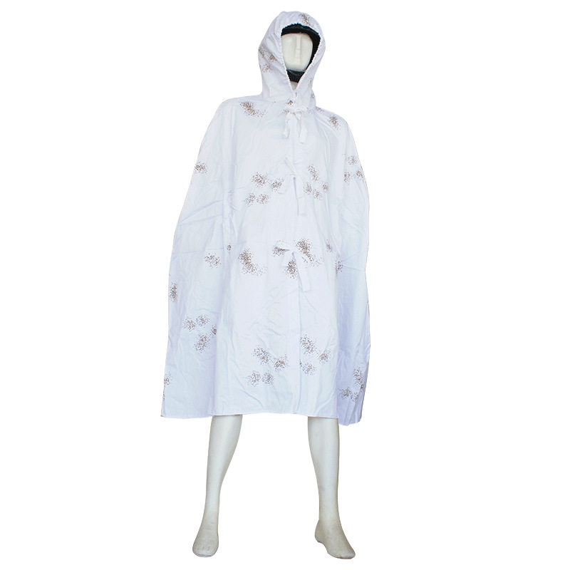 白色雪地数码披风 雪地伪装服 白色伪装衣雪地迷彩服