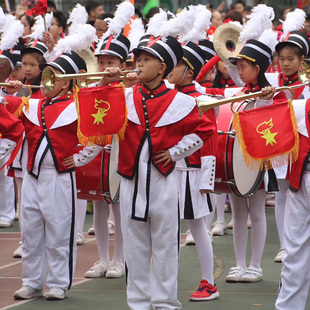 新款儿童鼓号服中小学生少先队仪仗队班管乐队鼓号队演出服装