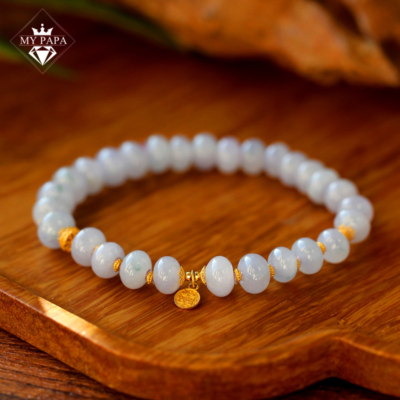 MYPAPA国风翡翠系列老坑冰种果冻料紫罗兰翡翠算盘珠手串手链18K,珠宝/钻石/翡翠,手链/手串,淘宝优惠券,粉丝福利购,淘宝优惠卷