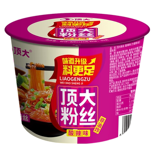 顶大粉丝方便面红薯酸辣粉非油炸方便面速食泡面条12桶装整箱批发