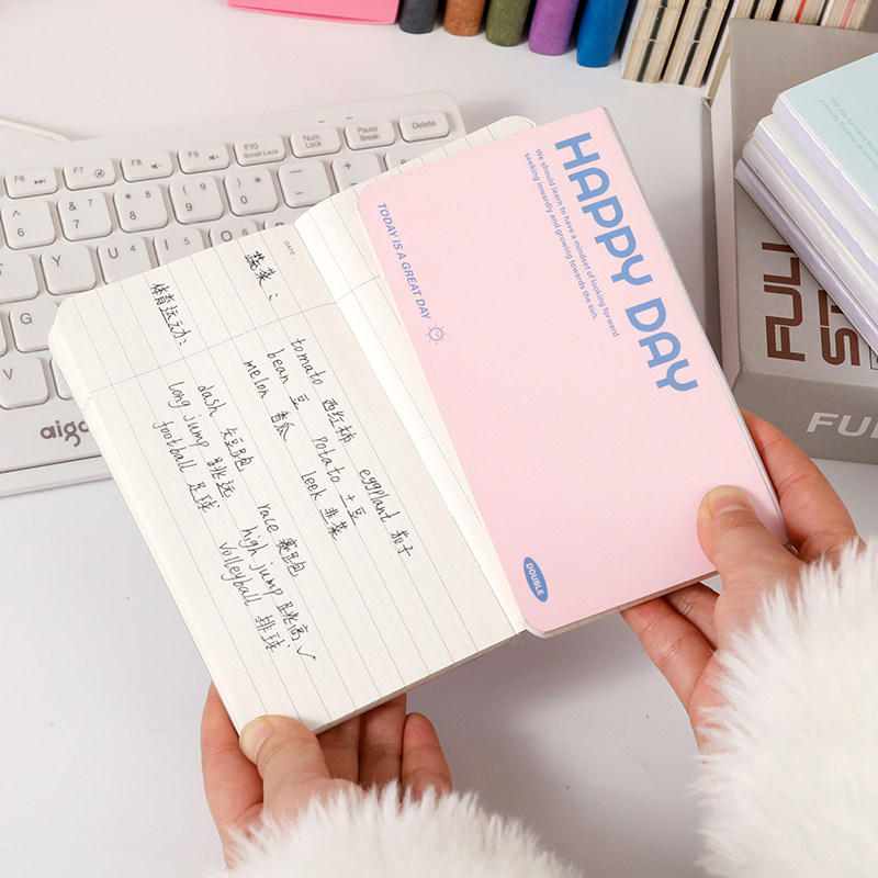 高颜值盒装简约新潮礼物创意潮流学习神器双面日记笔记本莫兰迪色系翻式笔记本记事本可爱彩色封面晴耕雨读