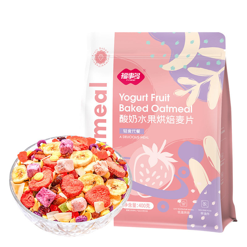 山姆必买福事多酸奶水果烘焙麦片400g*1袋营养早餐冲饮即食速食懒