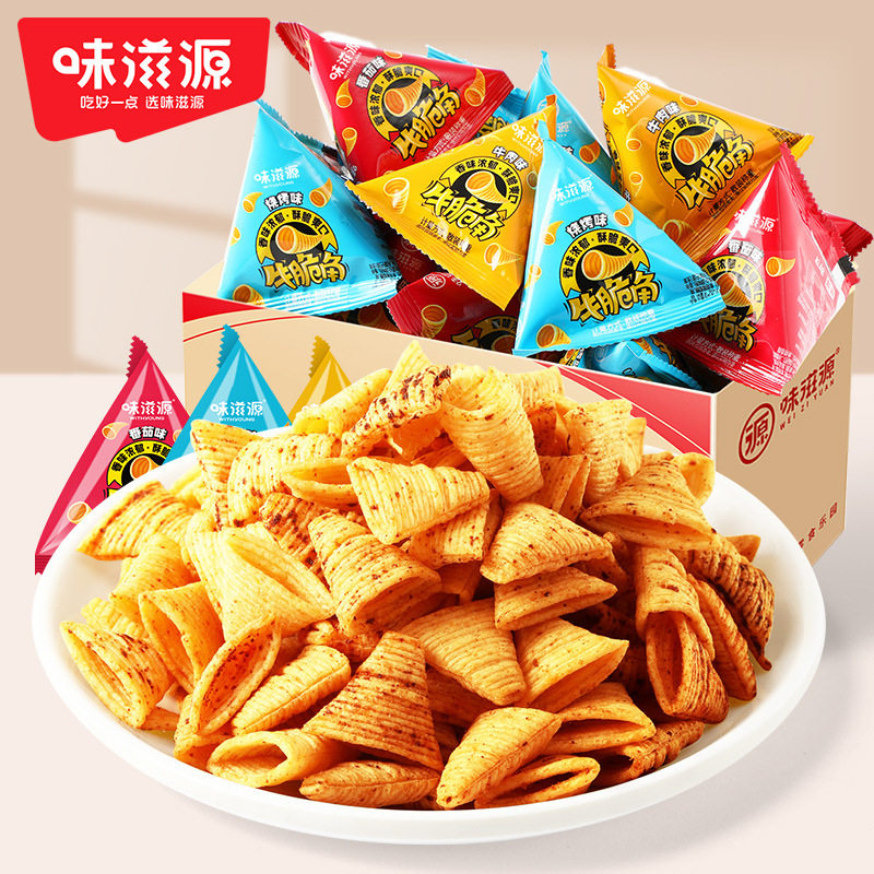 山姆冠必买牛脆角三角尖角整箱 小包装脆锅巴散装休闲小零食膨化