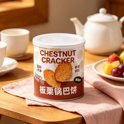 山姆冠必买满栗香板栗锅巴饼焦饼芝麻味原味罐装香脆薄片休闲零食