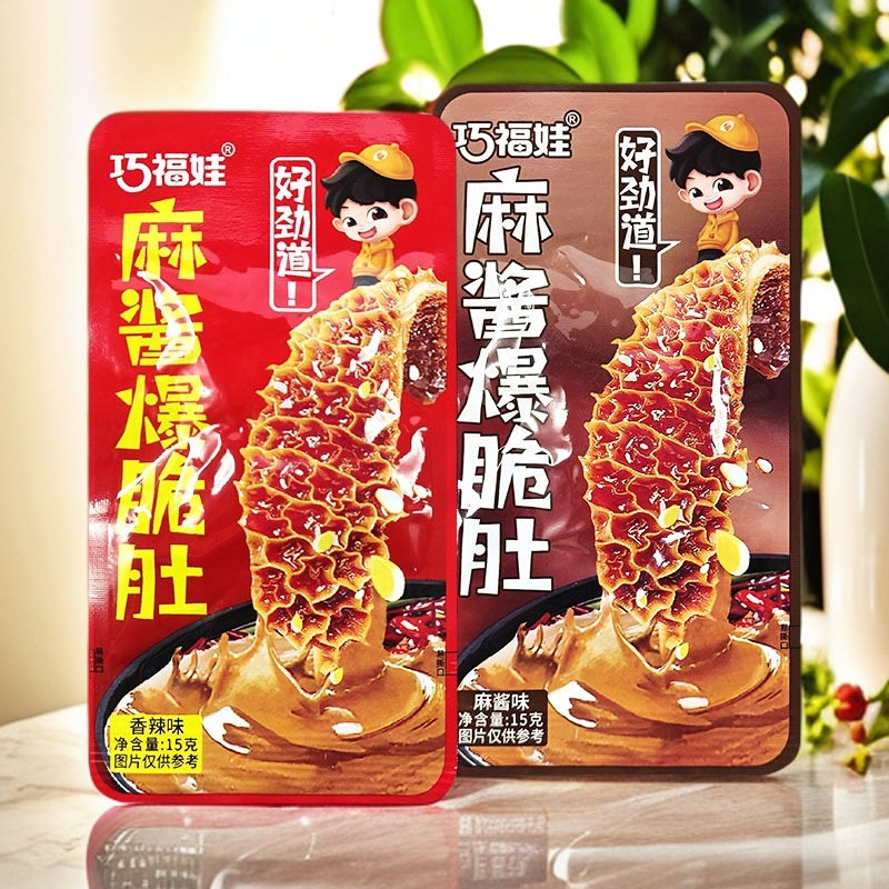 山姆必买巧福娃麻酱爆脆肚小零食香辣素牛肚湖南休闲麻辣魔芋爽素