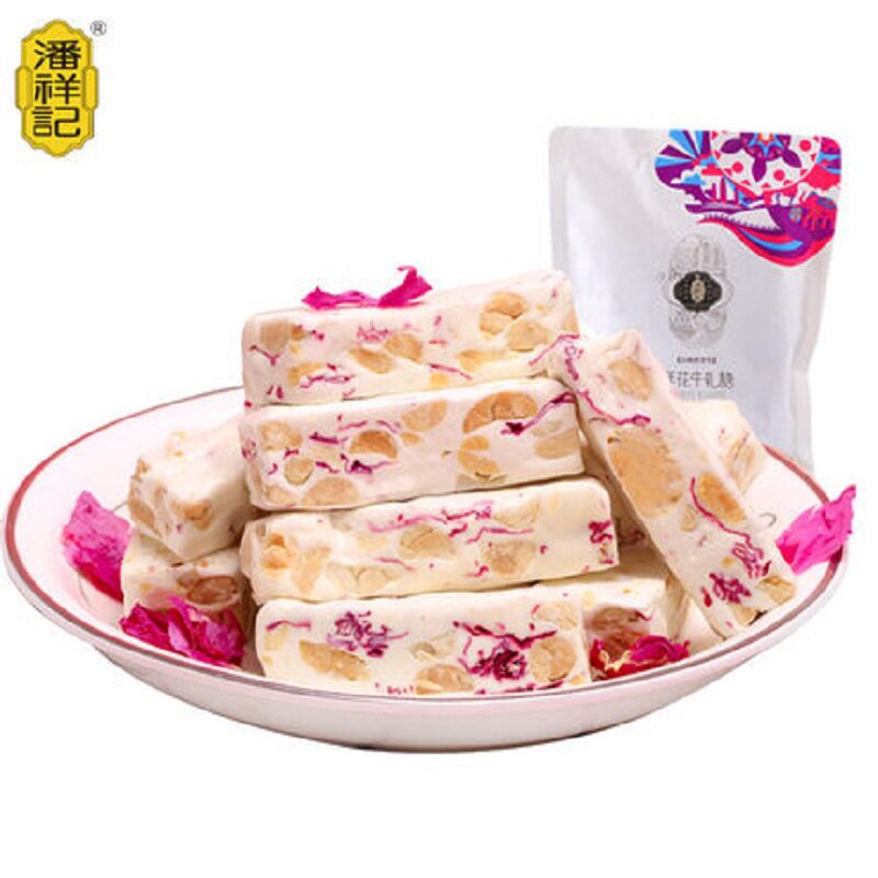 山姆必买云南特产潘祥记玫瑰鲜花杏仁牛轧糖220g休闲零食年货小零