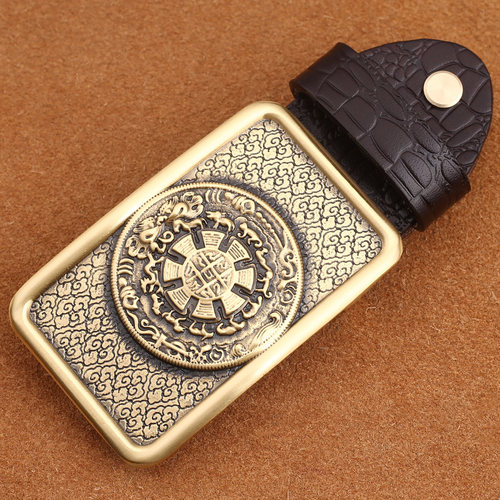 皮带扣头男板扣男士腰带头黄铜平滑扣头裤带卡子高档配件黄铜