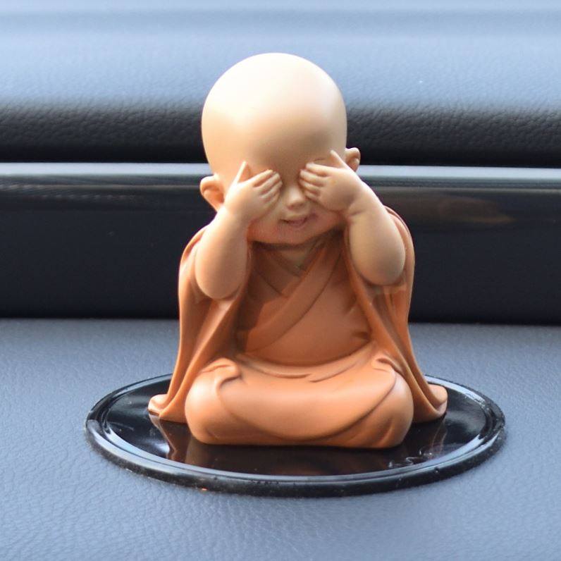 汽车中控台创意小和尚摆件个性车内饰品车上可爱搞笑网红装饰男女