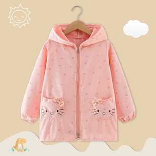 女童罩衣可外穿洋气外套罩衣秋冬季外穿羽绒服中长款防脏围裙拉链