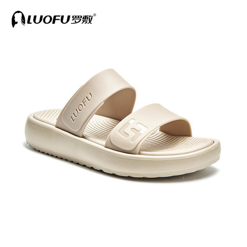 罗敷LUOFU拖鞋女夏凉拖鞋厚底休闲防滑透气舒适百搭露趾凉拖鞋