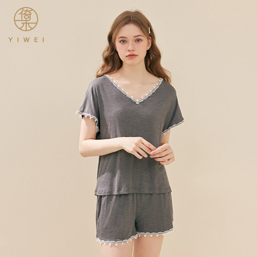 倚未家居服夏季薄款莫代尔睡衣女