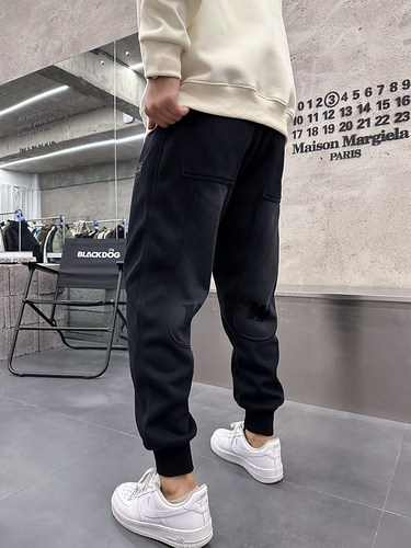 长裤加绒水洗渐变小脚裤