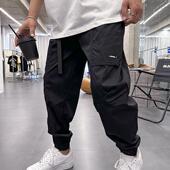 工装 卡其色长裤 休闲裤 韩版 春夏薄款 子青年新款 男士 流行腰带小脚裤