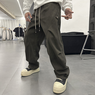 新款 饰直筒百搭牛仔休闲裤 痞帅风男裤 立体剪裁金属扣子装 个性 冬季