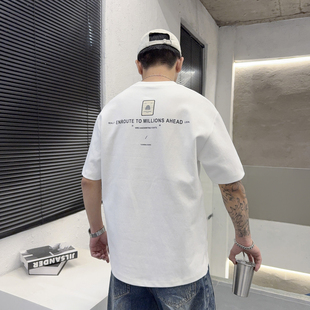 风短袖 痞帅风美式 男个性 字母印花宽松圆领版 冬季 型潮流T恤衫 新款
