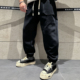 痞帅风男裤 个性 贴布口袋纯色设计运动裤 早春新款 高街风小脚休闲裤