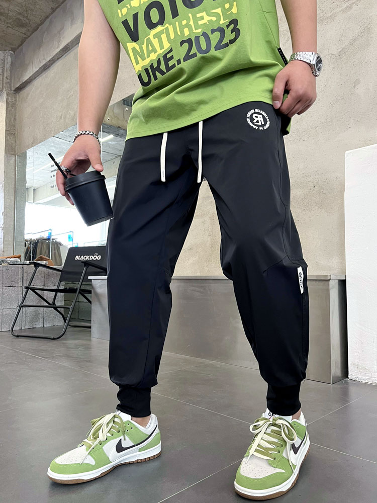 刺绣贴布薄款速干休闲裤