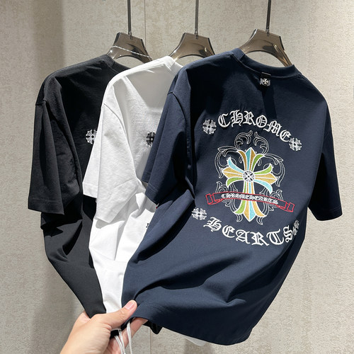 夏季新款潮流重工刺绣百搭短袖