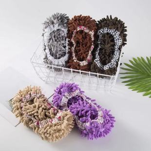 套可套拖把头拆洗雪尼尔鞋 套清洁地板家务鞋 套 拖地懒人鞋 擦地拖鞋